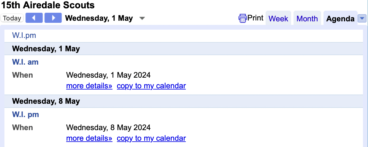 calendar