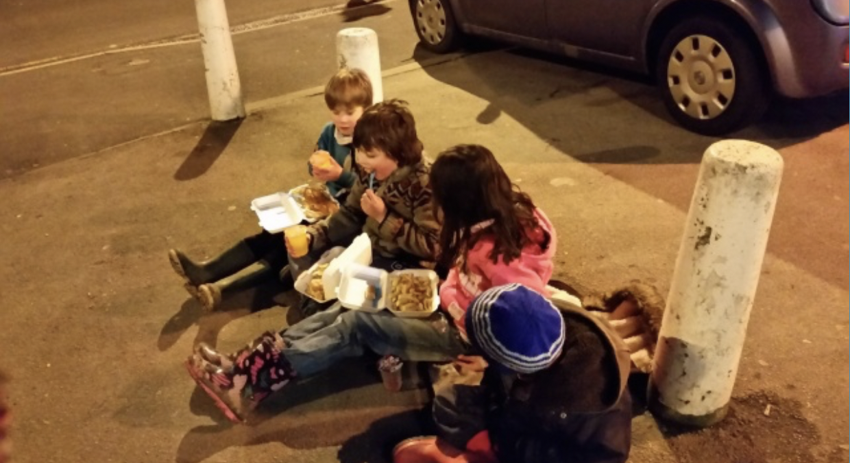 beavers sat down with fish and chips